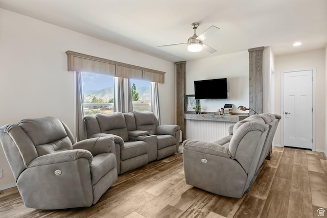 516 N Broadway Ave, Tooele, UT 84074 - living area featuring a ceiling fan and light wood finished floors
