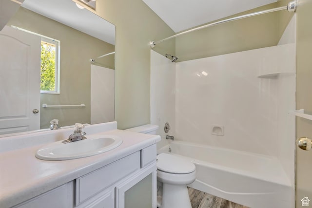 2331 W 13190 S, Riverton, UT 84065 - full bathroom featuring bathtub / shower combination, vanity, and wood finished floors