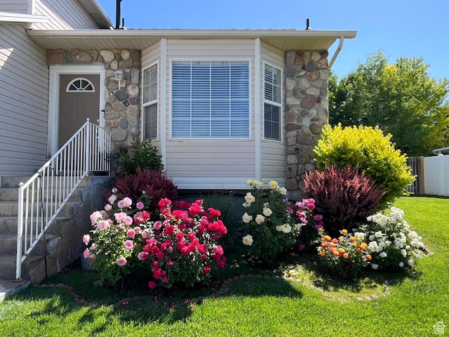 6433 S Laurel Canyon Dr W, Salt Lake City, UT 84118 - entrance to property with stone siding