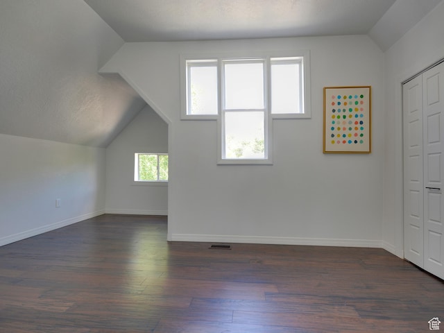 374 E 6th Ave, Salt Lake City, UT 84103 - additional living space featuring lofted ceiling and dark wood-style floors