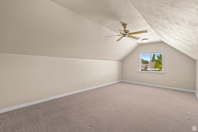1221 S 130th St E, Payson, UT 84651 - bonus room with lofted ceiling, a ceiling fan, light carpet, and a textured ceiling