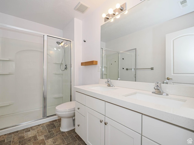 1792 W Dalmeny Way, Riverton, UT 84065 - full bath featuring double vanity, a shower stall, and stone finish floors