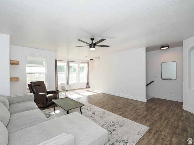 1792 W Dalmeny Way, Riverton, UT 84065 - living room featuring wood finished floors and a ceiling fan