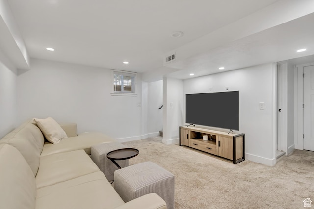 1381 E 1300 S, Salt Lake City, UT 84105 - living area featuring light carpet and recessed lighting