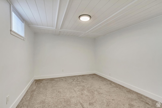 1381 E 1300 S, Salt Lake City, UT 84105 - carpeted empty room with baseboards and wooden ceiling