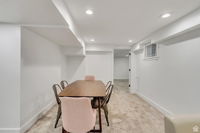 1381 E 1300 S, Salt Lake City, UT 84105 - dining space with recessed lighting and light colored carpet