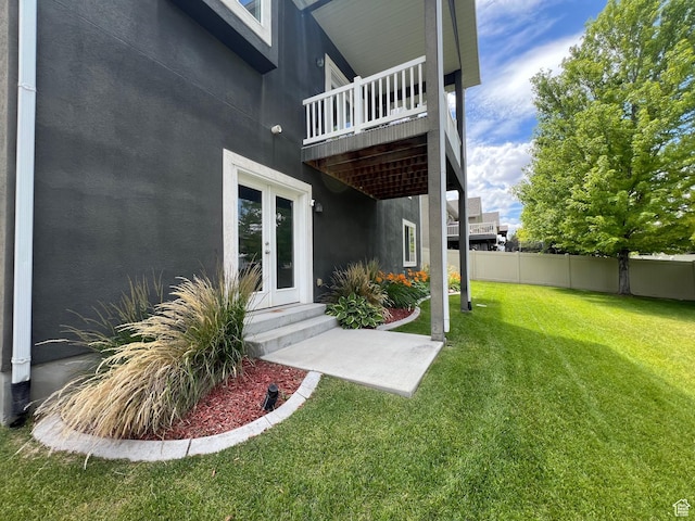 10337 S Wapati Moon Pl, South Jordan, UT 84095 - view of yard featuring french doors