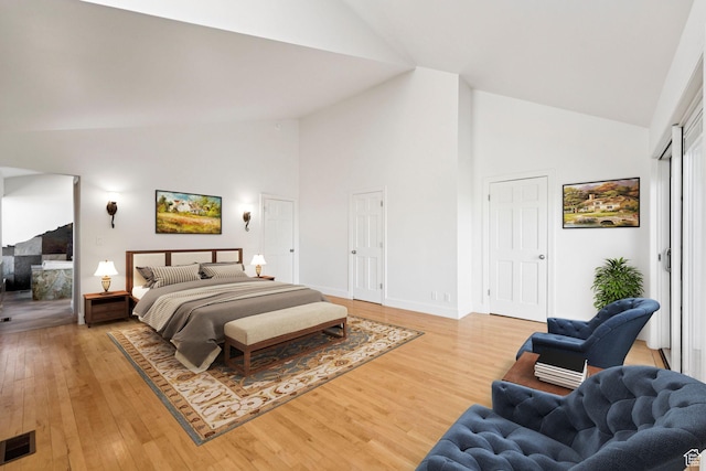 4307 Churchill Dr N Unit 97, Provo, UT 84604 - bedroom with high vaulted ceiling and light wood finished floors