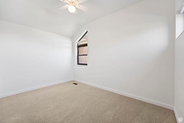 4307 Churchill Dr N Unit 97, Provo, UT 84604 - unfurnished room with light carpet, a ceiling fan, and vaulted ceiling