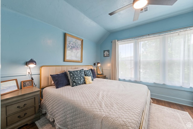 266 W 200 S, Hurricane, UT 84737 - bedroom with lofted ceiling, wood finished floors, and ceiling fan