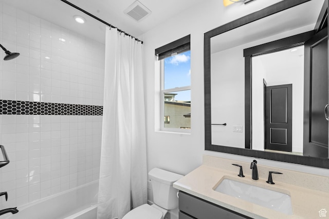 5488 N Valley Rd E, Lehi, UT 84043 - full bathroom featuring vanity, shower / bath combo with shower curtain, and recessed lighting