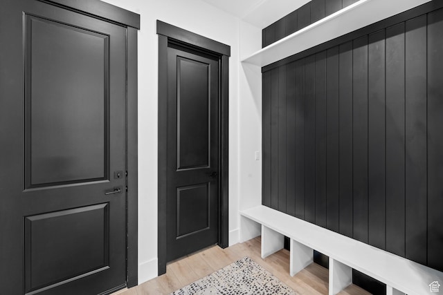5488 N Valley Rd E, Lehi, UT 84043 - mudroom featuring light wood-type flooring and baseboards