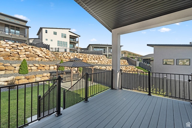 5488 N Valley Rd E, Lehi, UT 84043 - wooden deck with a gazebo and a residential view