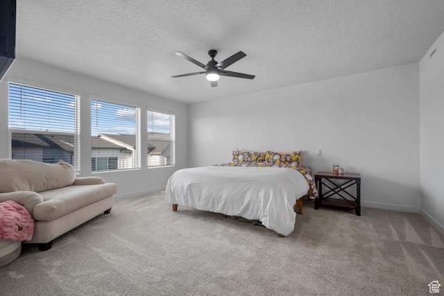 937 W Terracotta Dr, Saratoga Springs, UT 84045 - bedroom with carpet floors, a textured ceiling, and ceiling fan