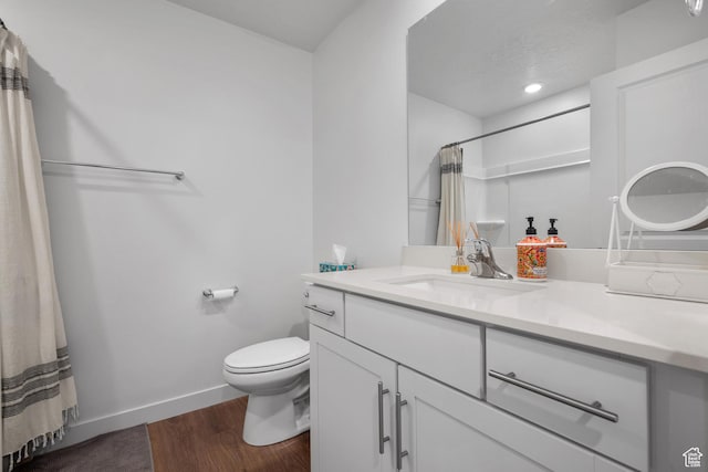 937 W Terracotta Dr, Saratoga Springs, UT 84045 - bathroom featuring vanity, wood finished floors, and a shower with curtain