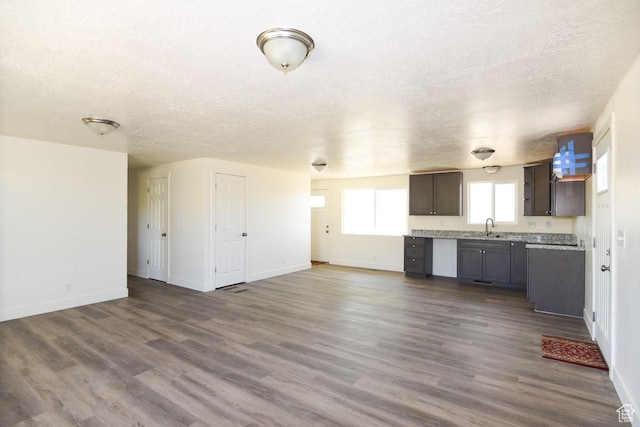 327 N 600 W, Grantsville, UT 84029 - unfurnished living room with a textured ceiling and dark wood-style flooring