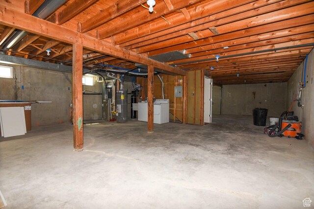 327 N 600 W, Grantsville, UT 84029 - below grade area featuring independent washer and dryer, water heater, and electric panel