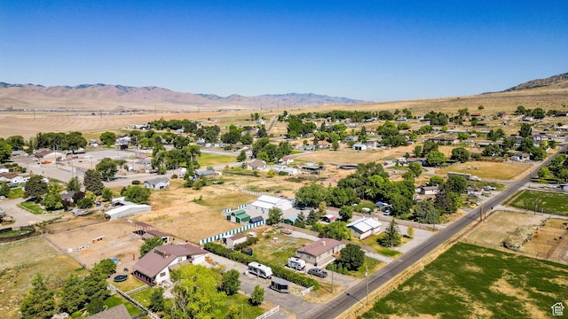 20105 N 5000 W, Plymouth, UT 84330 - aerial view of property's location featuring a mountain backdrop and rural landscape
