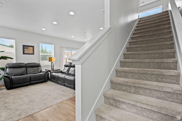 1162 W 1100 S, Clearfield, UT 84015 - staircase with wood finished floors and recessed lighting
