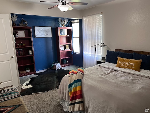 695 N Orange Ct, Castle Dale, UT 84513 - carpeted bedroom with ceiling fan
