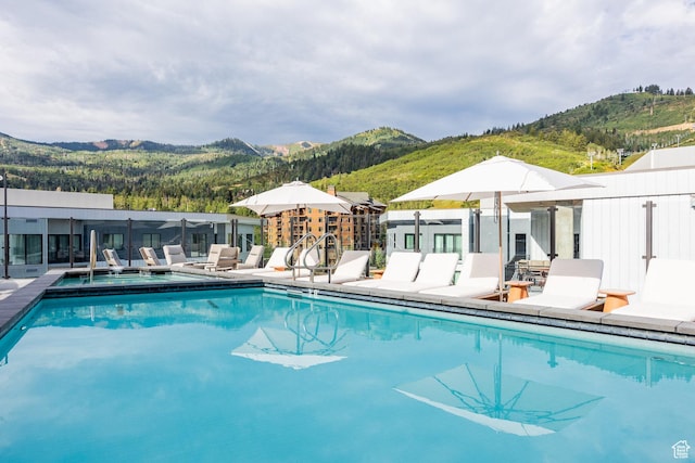 2417 W High Mountain Rd Unit 2416, Park City, UT 84098 - view of pool featuring a mountain view and a patio