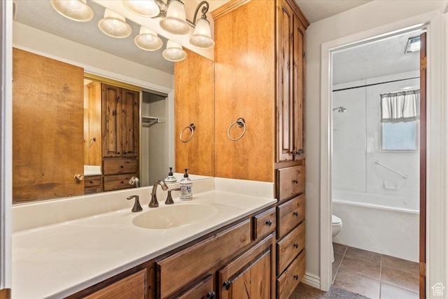 7738 S 2700 W, West Jordan, UT 84084 - bathroom with vanity, tile patterned flooring, and tub / shower combination