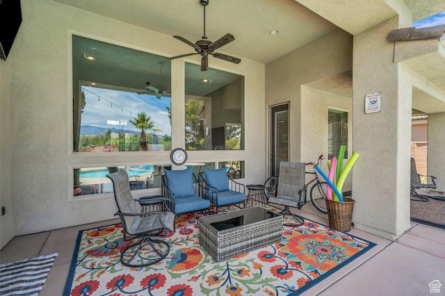 38 W 1725 S, Washington, UT 84780 - view of patio featuring an outdoor hangout area and ceiling fan