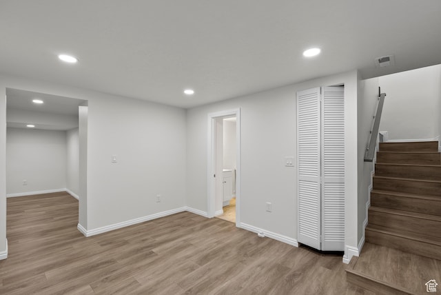 1175 E 900 N, Lehi, UT 84043 - below grade area featuring recessed lighting, light wood-style floors, and stairs