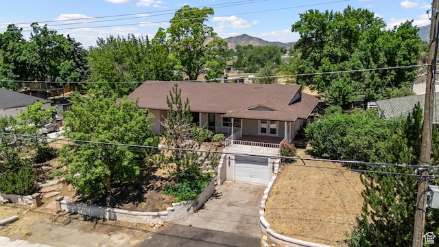 1175 E 900 N, Lehi, UT 84043 - view of front of home with driveway, a garage, french doors, and a mountain view