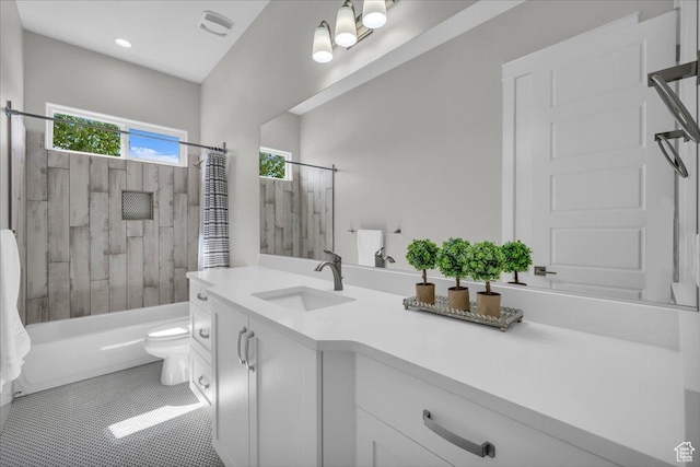 2249 E Fieldstone Cir, St George, UT 84790 - bathroom with vanity, bathing tub / shower combination, and tile patterned floors