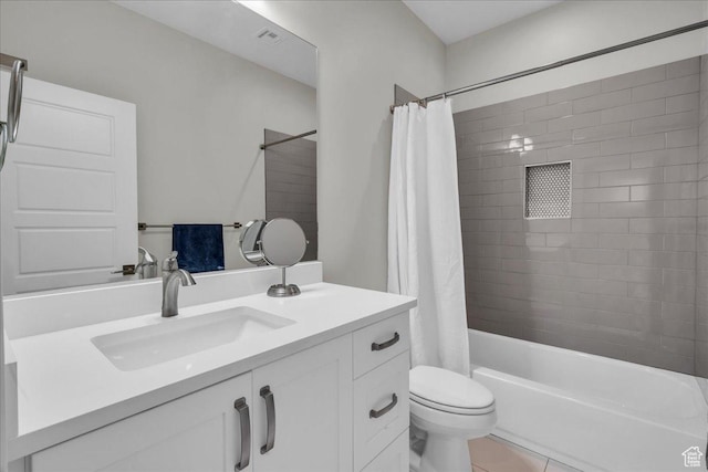 2249 E Fieldstone Cir, St George, UT 84790 - full bath with vanity, shower / bath combo, and tile patterned floors
