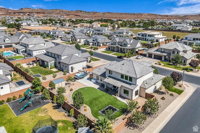 2249 E Fieldstone Cir, St George, UT 84790 - aerial perspective of suburban area featuring a mountain backdrop