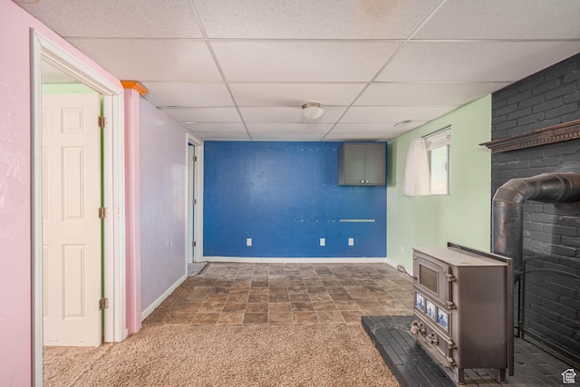 564 S 940 W, Cedar City, UT 84720 - below grade area with a paneled ceiling and carpet floors