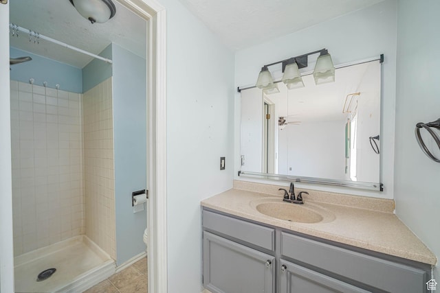 564 S 940 W, Cedar City, UT 84720 - full bathroom featuring vanity, tiled shower, and tile patterned floors