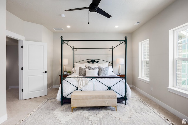 5149 N Edgewood Dr, Provo, UT 84604 - carpeted bedroom featuring recessed lighting and ceiling fan