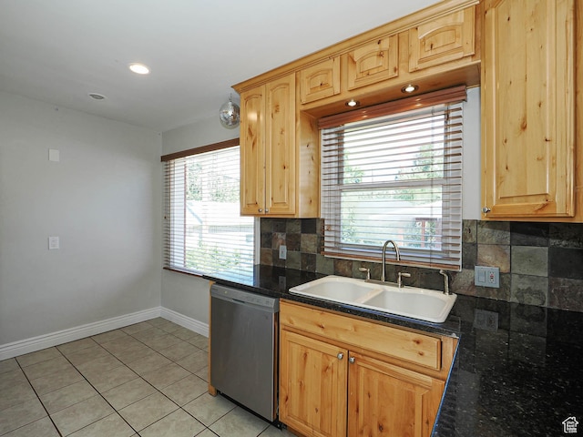 2375 E Redondo Ave, Salt Lake City, UT 84108 - kitchen featuring dishwasher, decorative backsplash, and light brown cabinets
