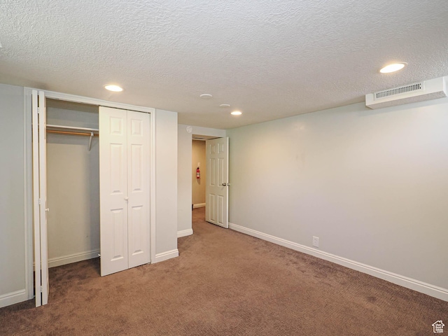 2375 E Redondo Ave, Salt Lake City, UT 84108 - unfurnished bedroom featuring carpet, recessed lighting, a closet, and a textured ceiling
