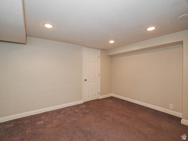 2375 E Redondo Ave, Salt Lake City, UT 84108 - finished below grade area featuring dark colored carpet, recessed lighting, and a textured ceiling