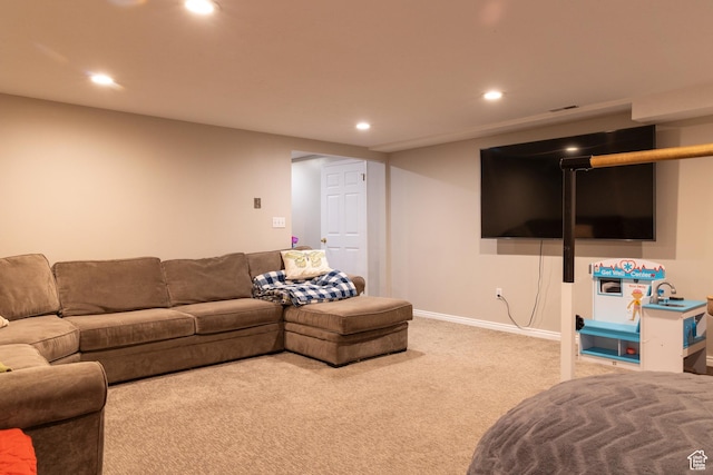 11089 S Justin Dr, Sandy, UT 84092 - living area with carpet floors and recessed lighting