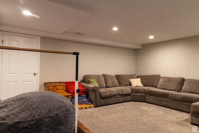 11089 S Justin Dr, Sandy, UT 84092 - living room featuring carpet flooring and recessed lighting