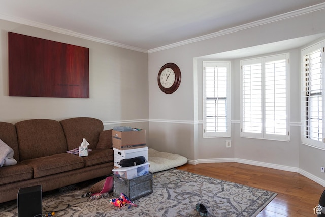 11089 S Justin Dr, Sandy, UT 84092 - living room with hardwood / wood-style floors, ornamental molding, and healthy amount of natural light