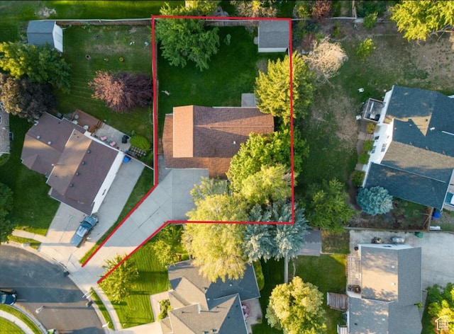 1298 Eastridge Cir, Logan, UT 84321 - aerial view of residential area with property parcel outlined