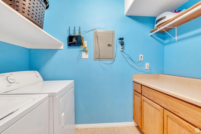8246 N Cedar Springs Rd E Unit 8, Eagle Mountain, UT 84005 - washroom featuring electric panel, washing machine and dryer, and light tile patterned floors