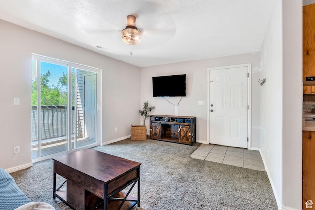8246 N Cedar Springs Rd E Unit 8, Eagle Mountain, UT 84005 - living room featuring carpet and a ceiling fan