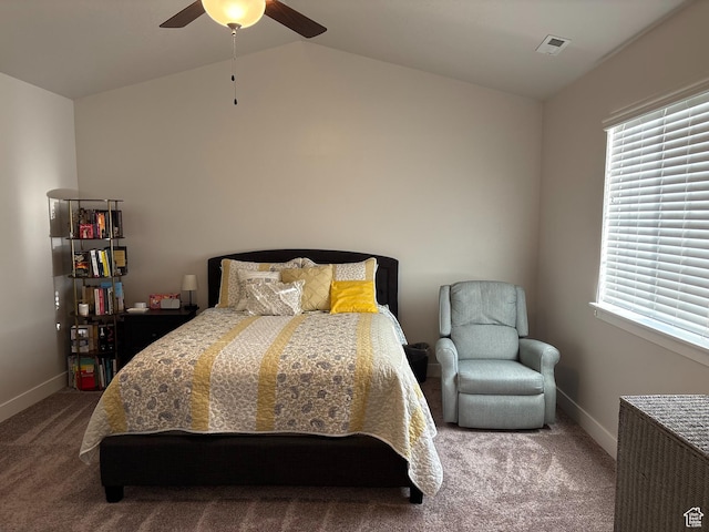 7579 N Cottage Ln, Eagle Mountain, UT 84005 - bedroom with carpet, lofted ceiling, and ceiling fan