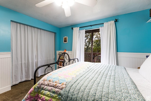 453 Sheridan Cir, Centerville, UT 84014 - carpeted bedroom with wainscoting and a ceiling fan
