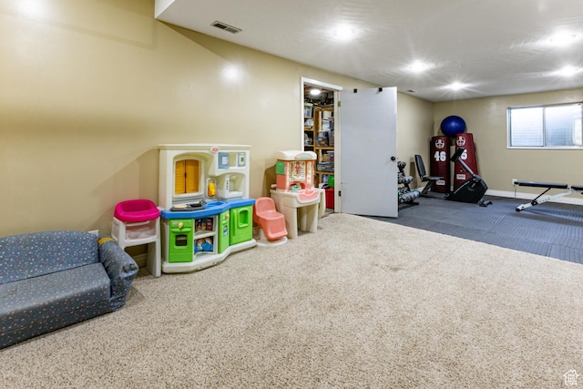 453 Sheridan Cir, Centerville, UT 84014 - rec room featuring carpet flooring and recessed lighting
