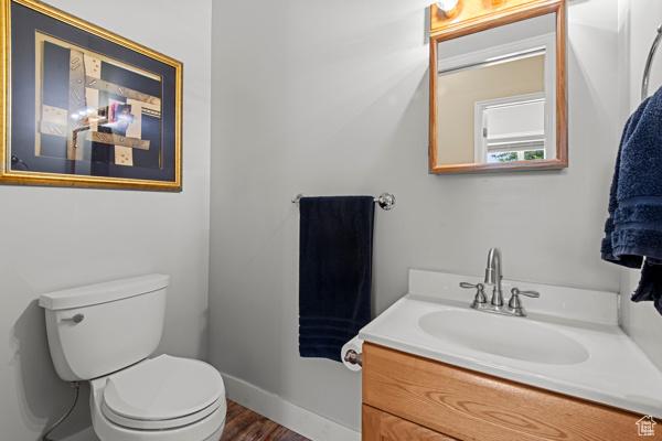 13032 S 1300 W, Riverton, UT 84065 - bathroom featuring vanity and wood finished floors