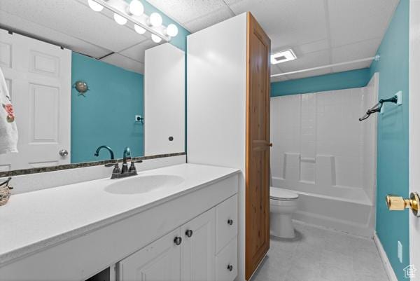 13032 S 1300 W, Riverton, UT 84065 - full bath featuring a drop ceiling, vanity, and shower / washtub combination