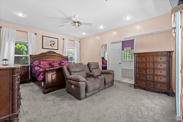 13032 S 1300 W, Riverton, UT 84065 - carpeted bedroom with recessed lighting and ceiling fan